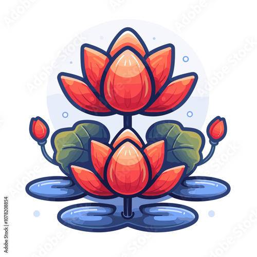 Lotus flower icon. Vector illustration of a lotus flower