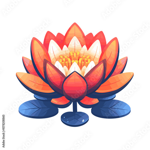 Lotus flower icon. Vector illustration of a lotus flower