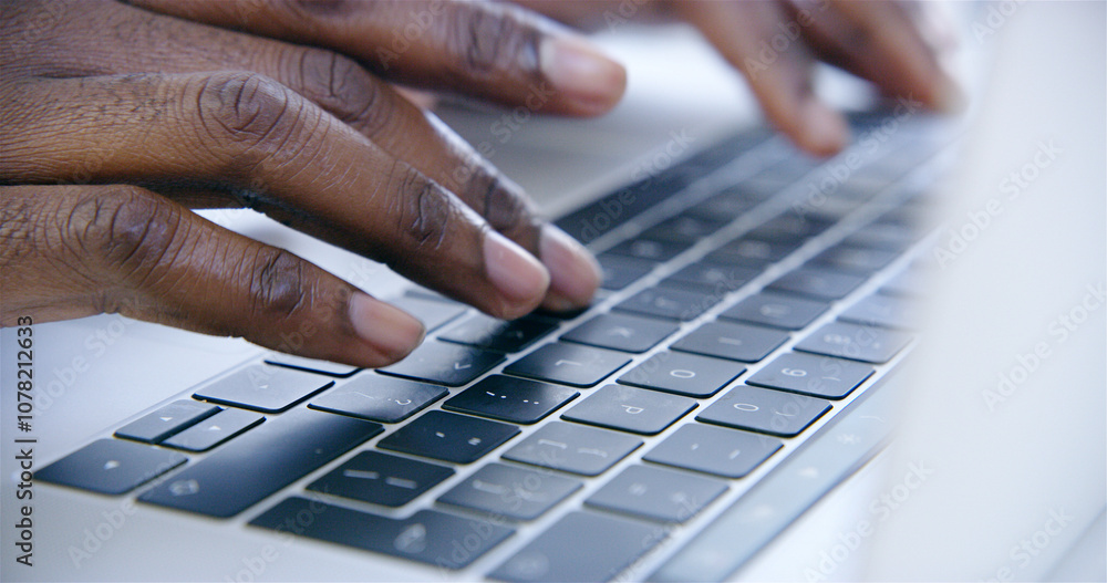 Hands, typing and laptop with business person, online and digital calendar with closeup. Internet, writing and worker research with notes, report and planning work agenda with technology at job Hands, typing and laptop with business person, online and digital calendar with closeup. Internet, writing and worker research with notes, report and planning work agenda with technology at job