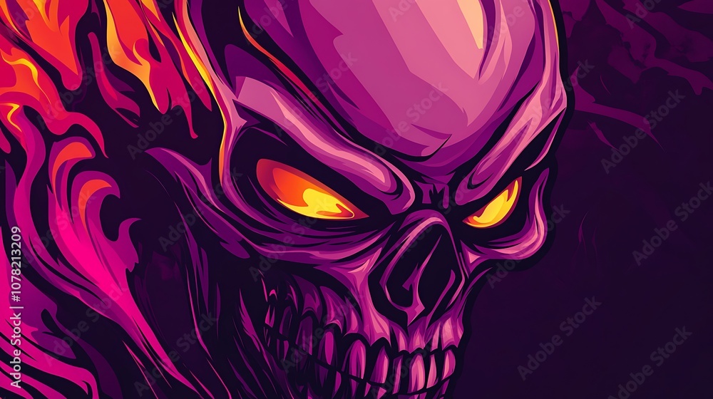 Fiery Skull Illustration Fiery Skull Illustration