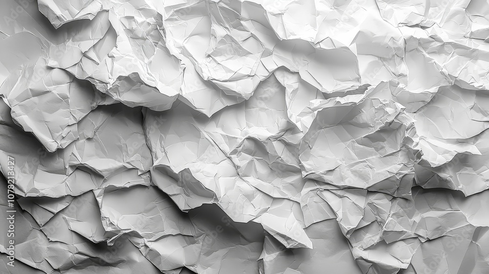 A close-up of crumpled white paper, showcasing texture and depth. A close-up of crumpled white paper, showcasing texture and depth.