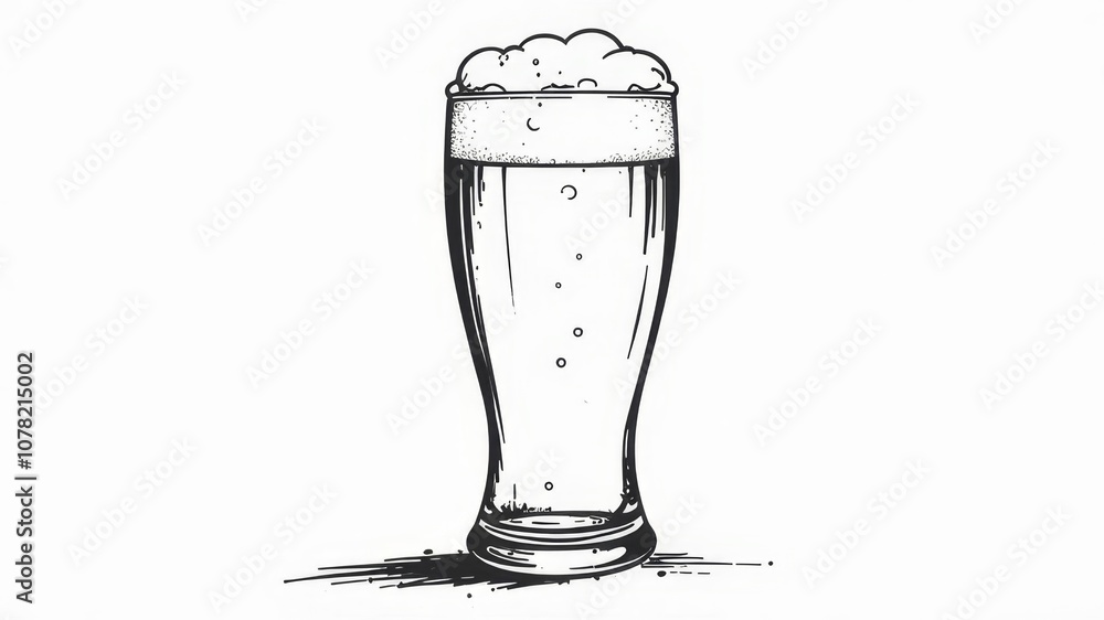 custom made wallpaper toronto digitalglass of beer drawn with pencil on white background