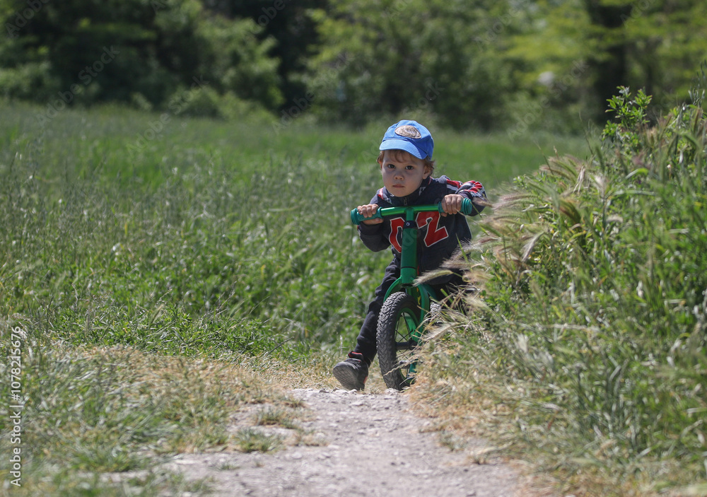 baby on balance bike