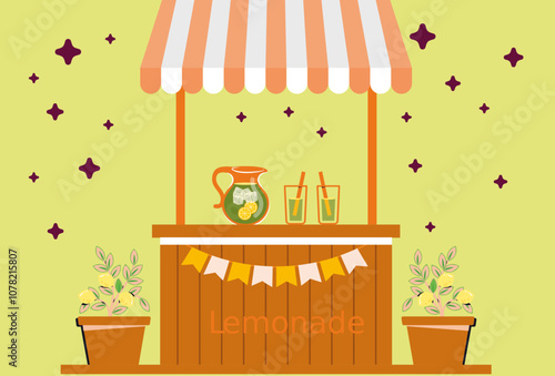 Drinks Stall Concept Illustration Stylish and Beautiful