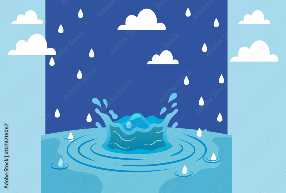 Naklejka premium Water Concept Illustration Stylish and Beautiful