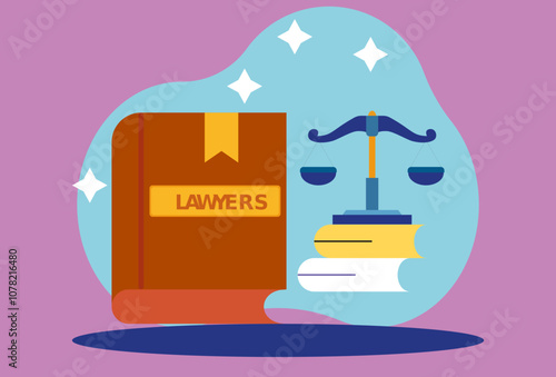 Law Book Concept Illustration Stylish and Beautiful