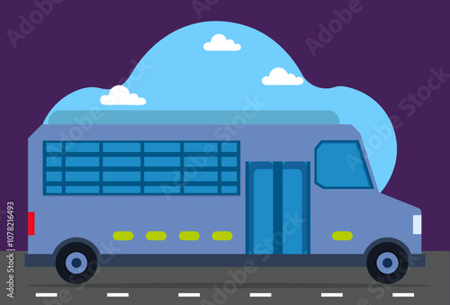 Prison Bus Concept Illustration Stylish and Beautiful