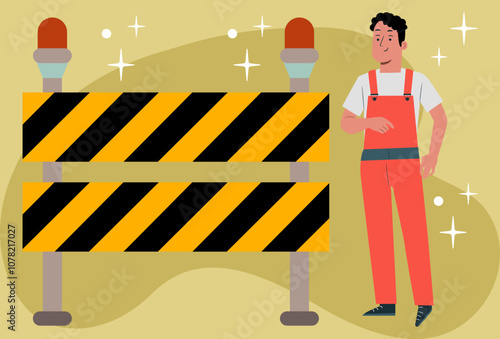 Barrier Concept Illustration Stylish and Beautiful