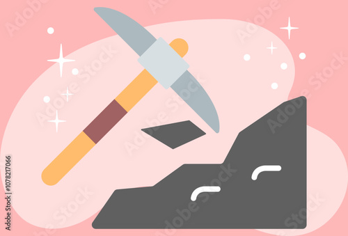 Pickaxe Concept Illustration Stylish and Beautiful