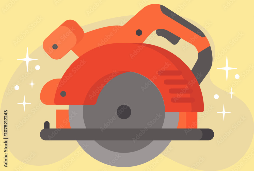 Circular Saw Concept Illustration Stylish and Beautiful Circular Saw Concept Illustration Stylish and Beautiful