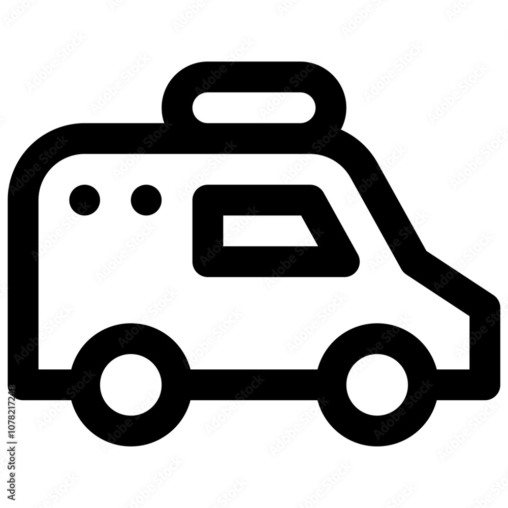 Ambulance. Editable stroke vector icon. Ambulance. Editable stroke vector icon.