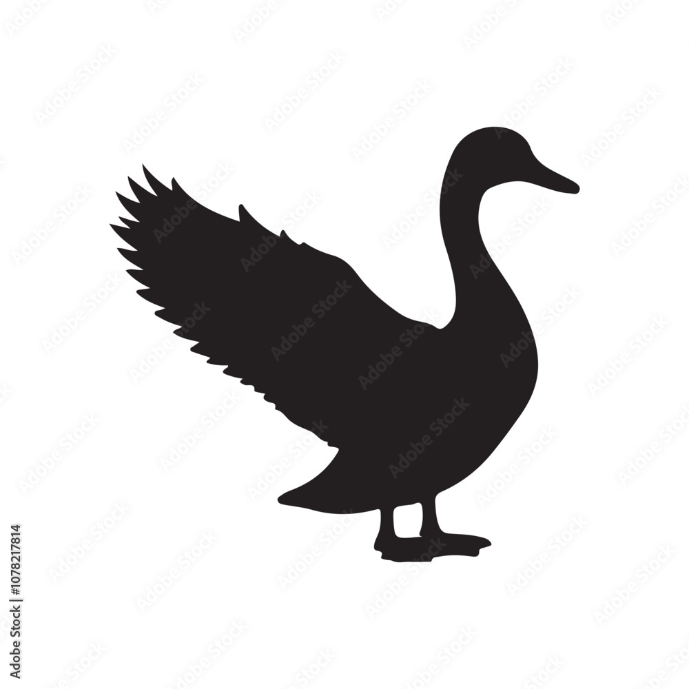 Duck icon. Duck black silhouette isolated on white background. Vector illustration, Domestic and wild ducks. Duck icon. Duck black silhouette isolated on white background. Vector illustration, Domestic and wild ducks.