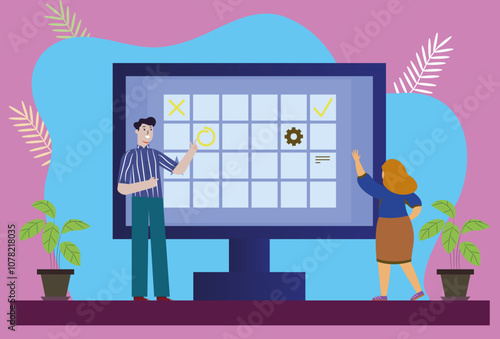 Planning Concept Illustration Stylish and Beautiful