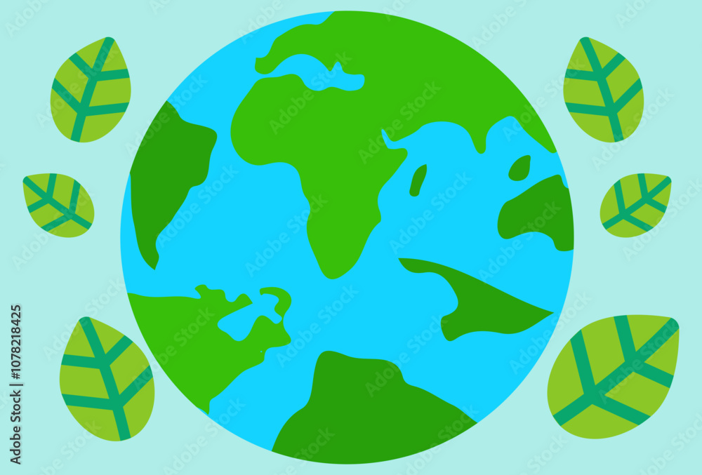 Eco Globe Concept Illustration Stylish and Beautiful Eco Globe Concept Illustration Stylish and Beautiful