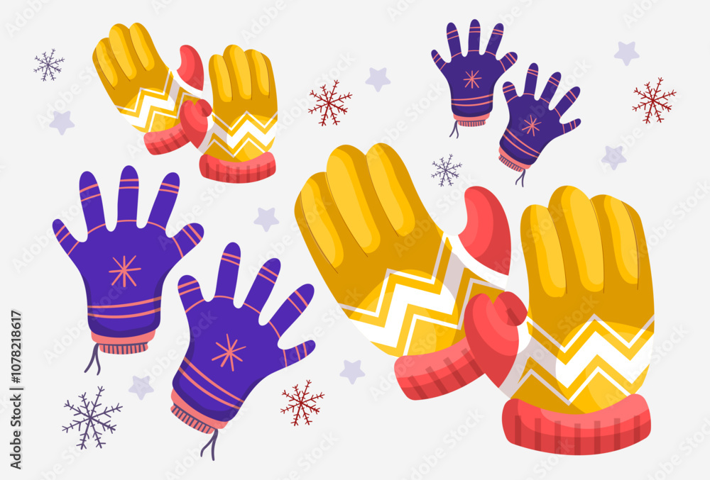 Fototapeta premium Winter Gloves Concept Illustration Stylish and Beautiful