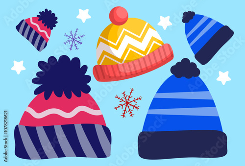 Winter Hat Concept Illustration Stylish and Beautiful