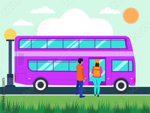 Double Decker Concept Illustration Stylish and Beautiful