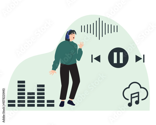 Headphones Concept Illustration Stylish and Beautiful