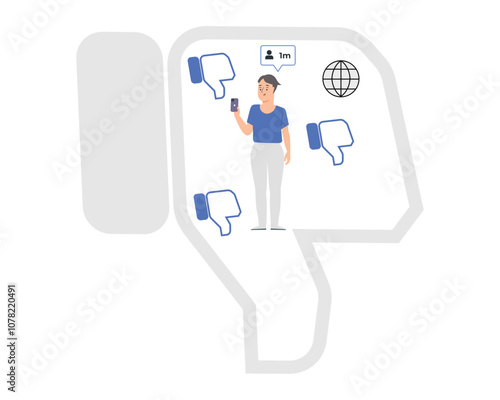 Dislike Concept Illustration Stylish and Beautiful