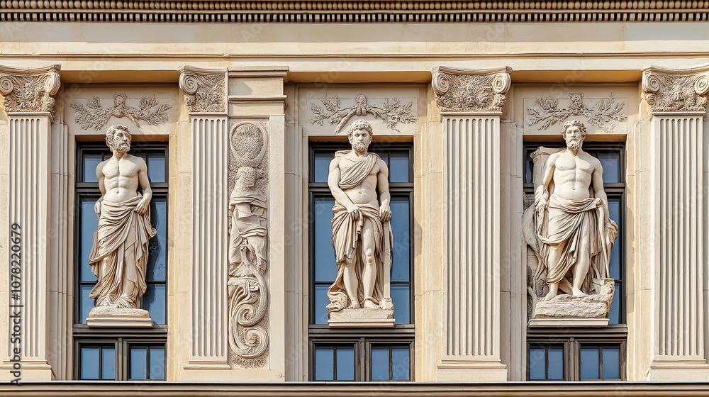 Intricate architectural details of building facade showcasing ornate design and craftsmanship Intricate architectural details of building facade showcasing ornate design and craftsmanship