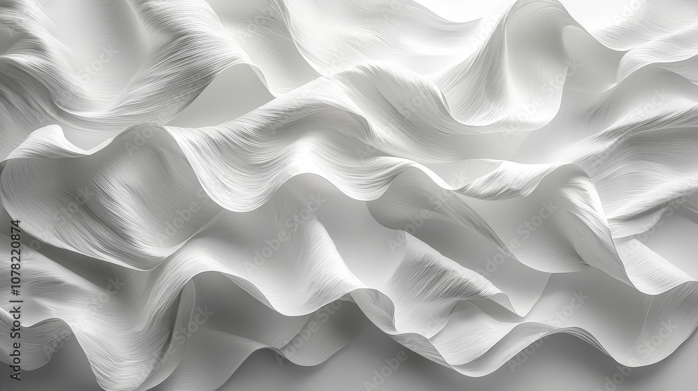 A close-up of flowing white fabric, showcasing smooth, textured waves and elegant folds. A close-up of flowing white fabric, showcasing smooth, textured waves and elegant folds.