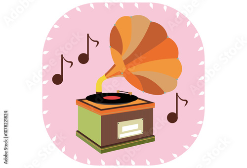 Gramophone Concept Illustration Stylish and Beautiful