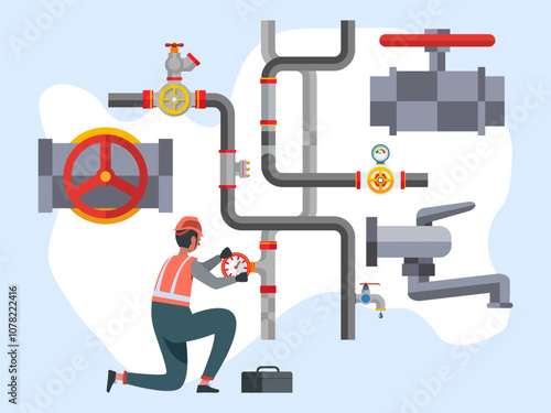 Valve Concept Illustration Stylish and Beautiful