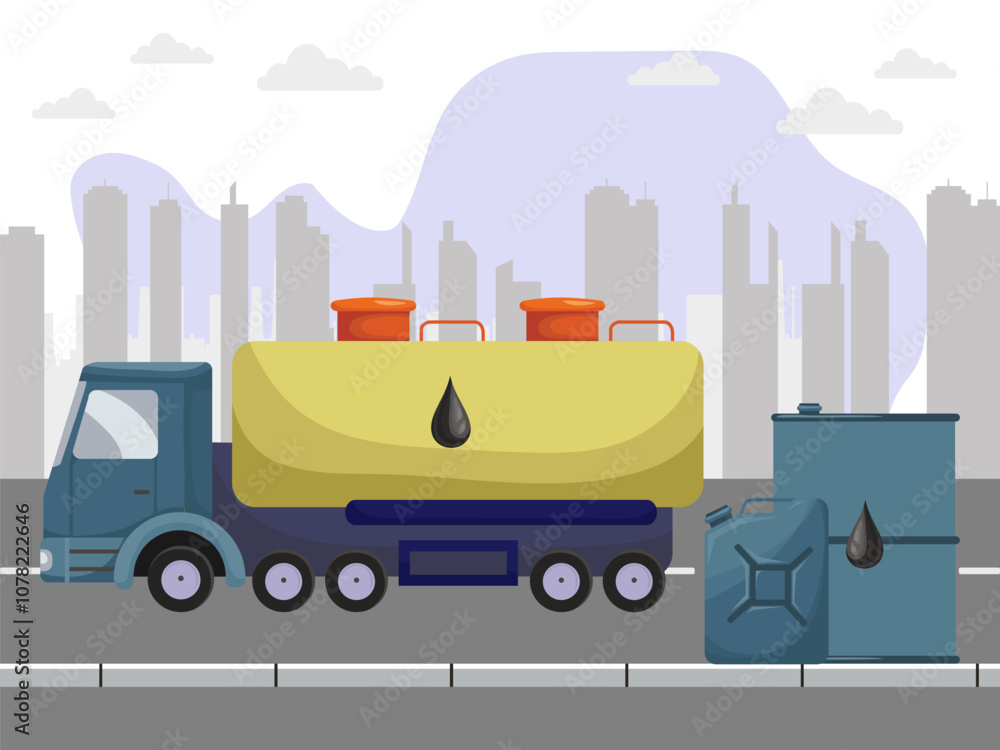 Oil Truck Concept Illustration Stylish and Beautiful