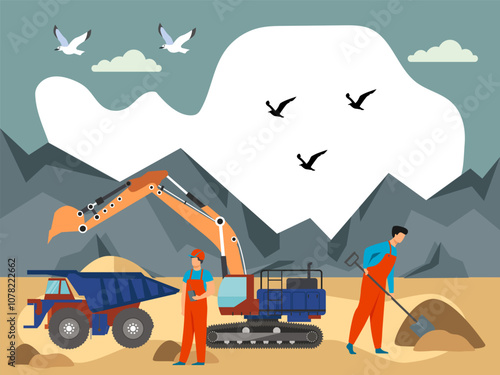 Mining Concept Illustration Stylish and Beautiful