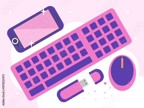 Wireless Keyboard Concept Illustration Stylish and Beautiful