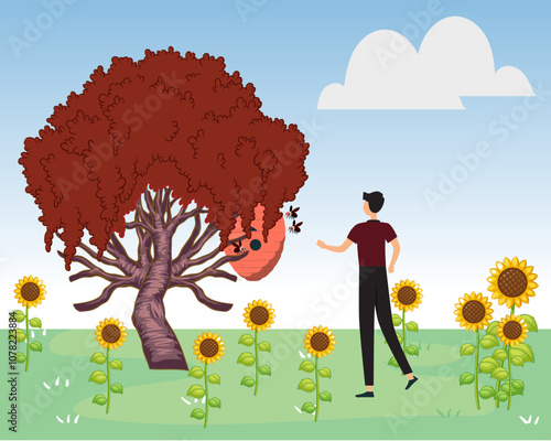Honey Concept Illustration Stylish and Beautiful