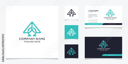 Letter A Omega Logo Design Icon, Business Card Vector Template