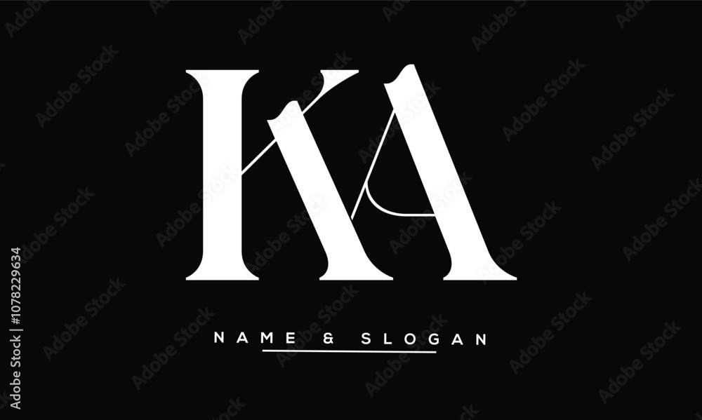 KA, AK, K, A Abstract Letters Logo Monogram KA, AK, K, A Abstract Letters Logo Monogram