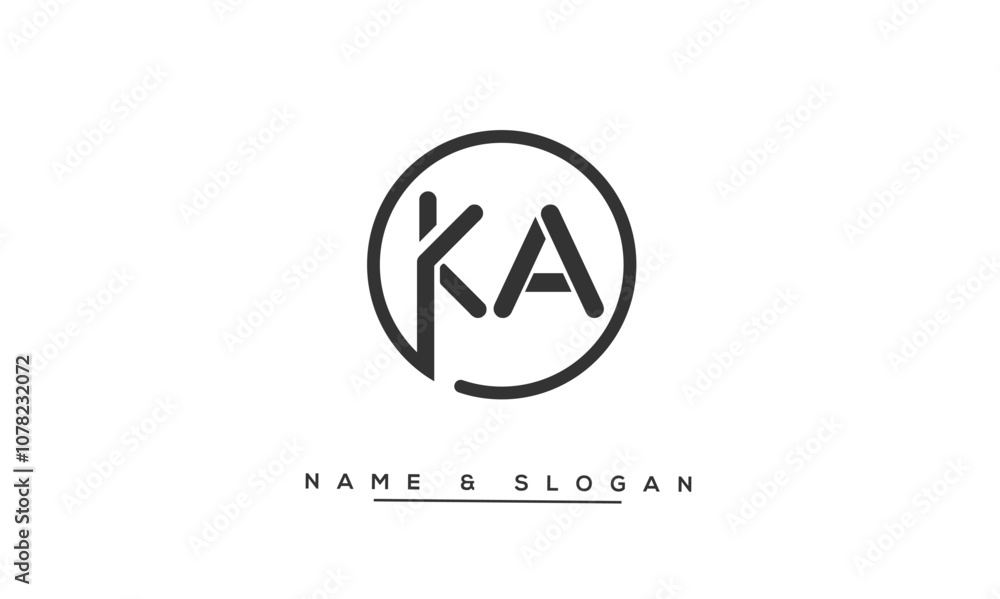 KA, AK, K, A Abstract Letters Logo Monogram KA, AK, K, A Abstract Letters Logo Monogram