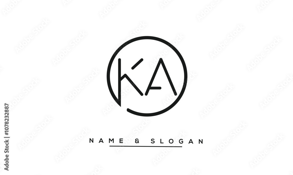 KA, AK, K, A Abstract Letters Logo Monogram KA, AK, K, A Abstract Letters Logo Monogram