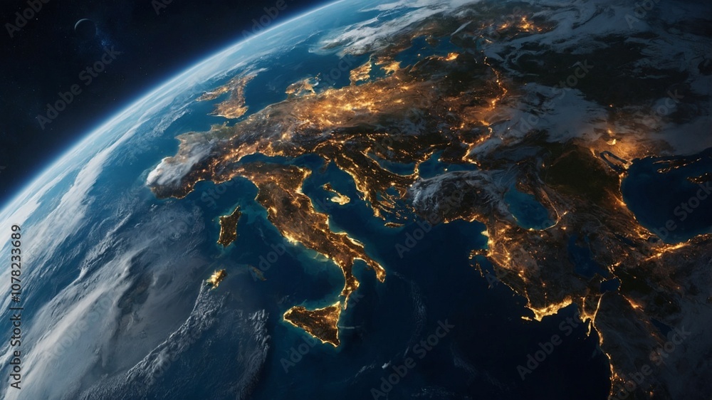 view of the earth or globe from space view of the earth or globe from space