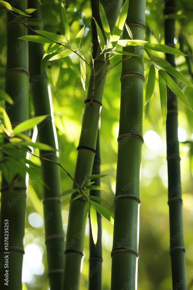 Fototapeta premium Tranquil bamboo forest scene capturing nature's serenity and greenery New Zealand Flowers Week
