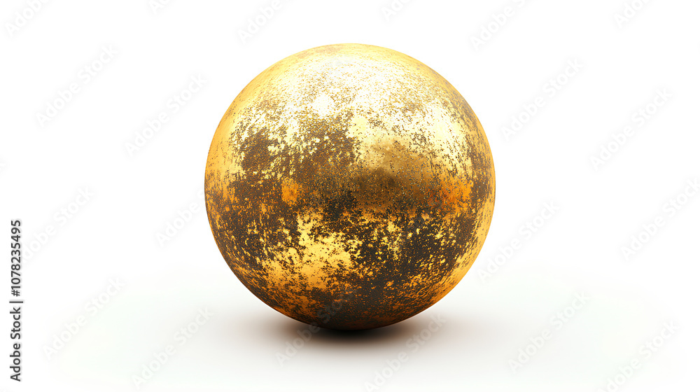 Golden sphere isolated on white background Golden sphere isolated on white background