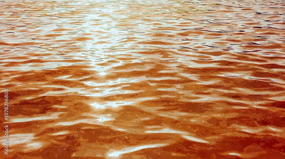 Serene Water Reflection with Golden Hues and Gentle Ripples Showcasing the Beauty of Nature in Calm Waters Under Soft Light