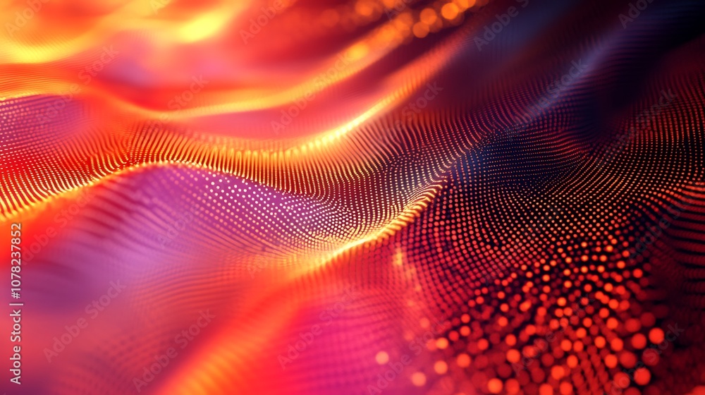 Fototapeta premium High tech digital texture with glowing dots forming a pattern