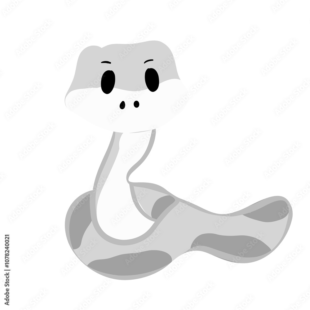 Fototapeta premium cartoon snake cute fit for educational purposes flashcard