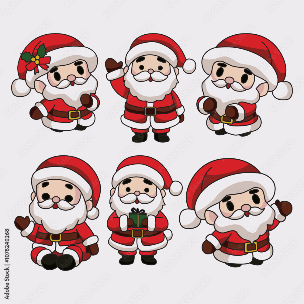 cute santa claus set vector illustration cute santa claus set vector illustration