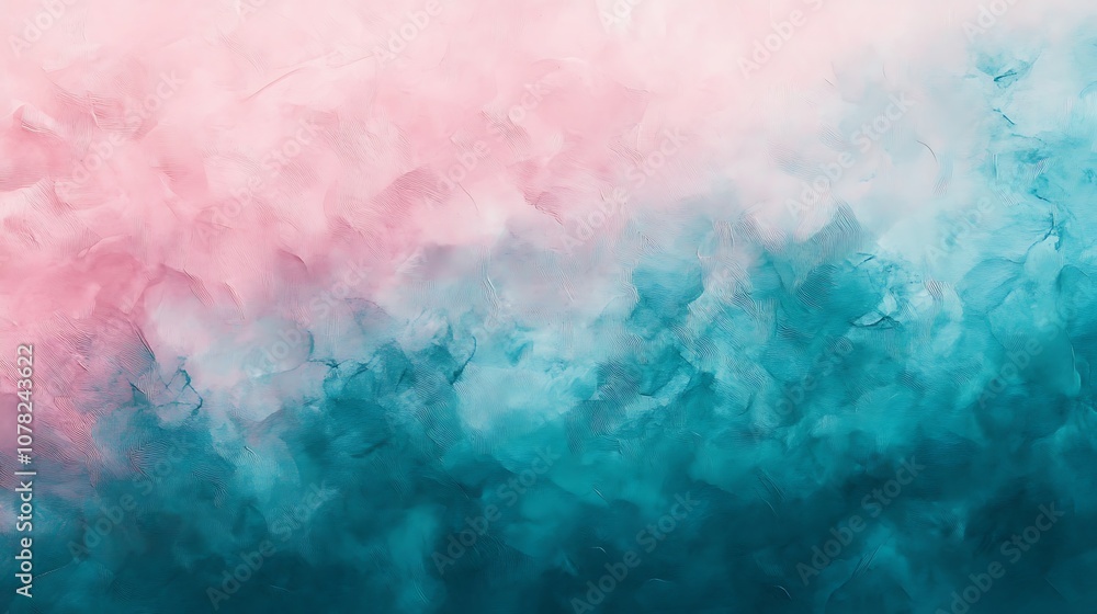 Fototapeta premium Soft teal and pink gradient texture for fresh and playful backgrounds