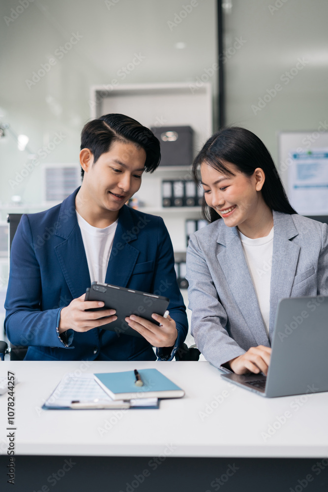 Project manager working and update tasks with milestones progress planning and professional investor working new start up project in the office. Project manager working and update tasks with milestones progress planning and professional investor working new start up project in the office.
