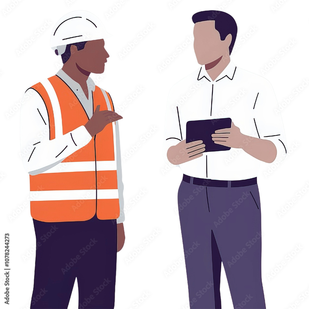 Create Minimalist vector of a illustration.The image depicts two men engaged in a conversation Create Minimalist vector of a illustration.The image depicts two men engaged in a conversation