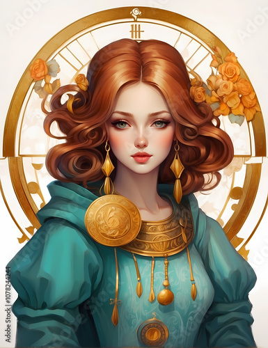 Virgo woman. Zodiac signs concept
