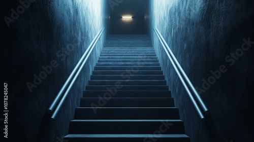 Stairs or Staircase Leading to Dark Basement Room

 photo