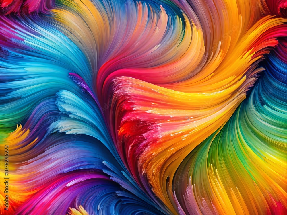 Naklejka premium High Definition Vibrant Paint Streaks Background for Mobile Phones - Colorful Abstract Design to Enhance Your Device’s Aesthetic Appeal with Copy Space for Customization
