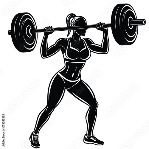 3d woman lifting weights