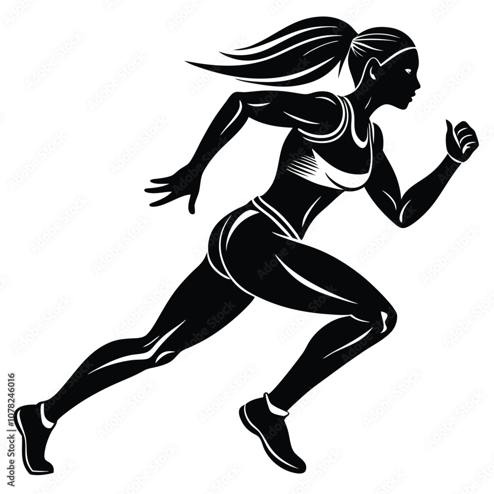 runner running silhouette woman runner running silhouette woman